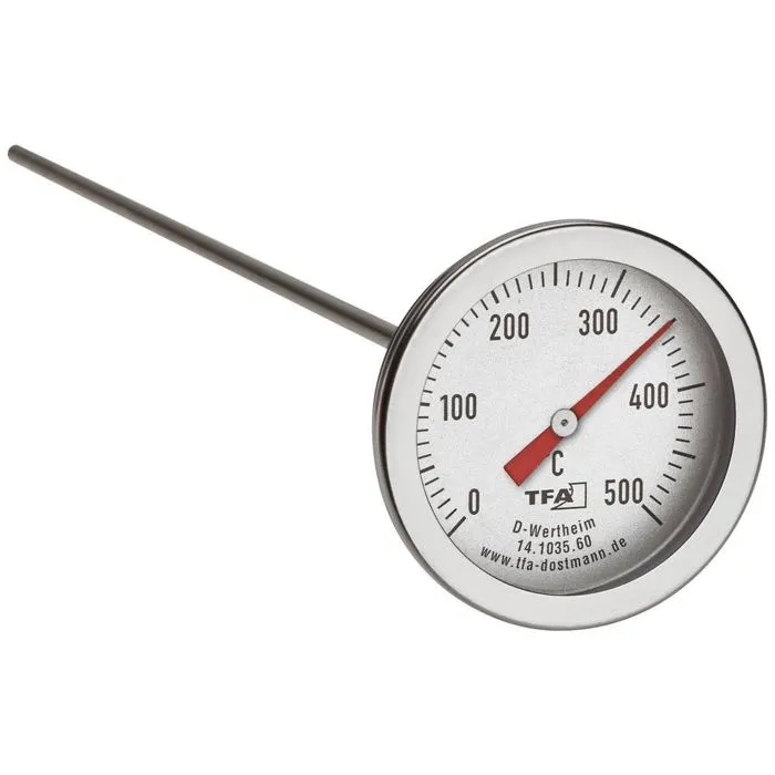 Thermomètre de four professionnel TFA Dostmann 14.1035.60, sonde 300 mm, acier inoxydable