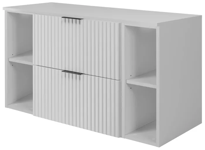 Meuble sous vasque FLOW BLANC 100 cm avec 2 x l'étagères - extensions et plan