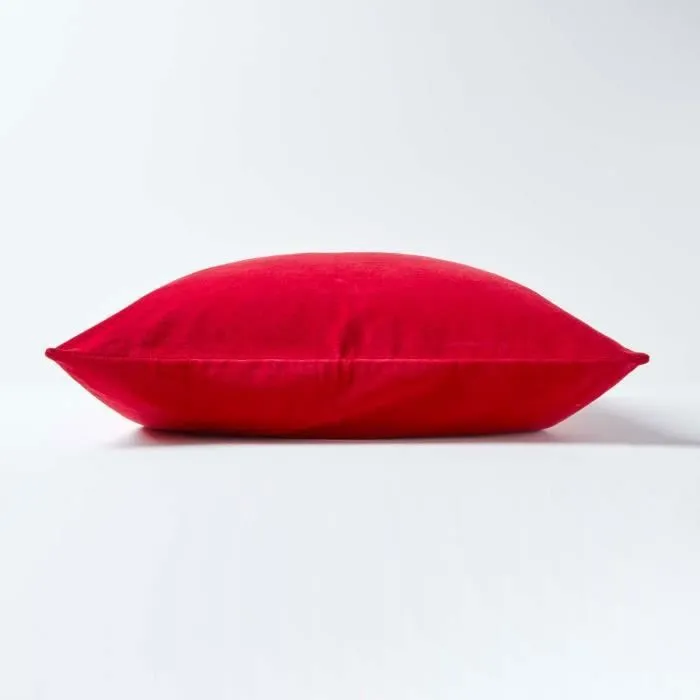 Lot De 2 Housses De Coussin En Velours Rouge, 40x40cm - Homescapes