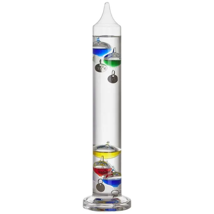 Thermomètre liquide Galileo Galilée 18.1016.01.54 - thermomètre intérieur en verre, 47 x 47 x 330 mm