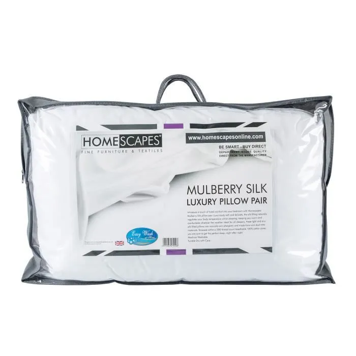 Lot De 2 Oreillers 50x75cm - Soie De Mûrier - Homescapes