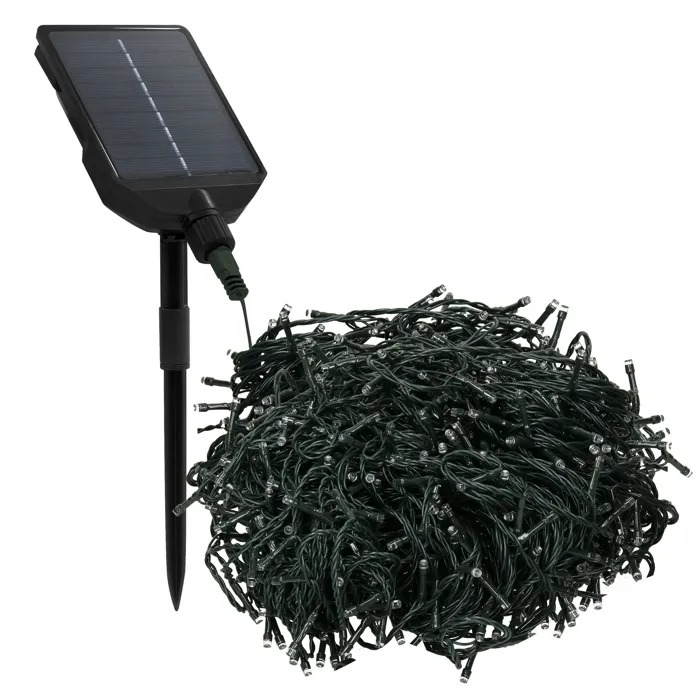 Guirlande lumineuse de noël solaire ECD Germany 16m 800 led blanc chaud étanche avec télécommande