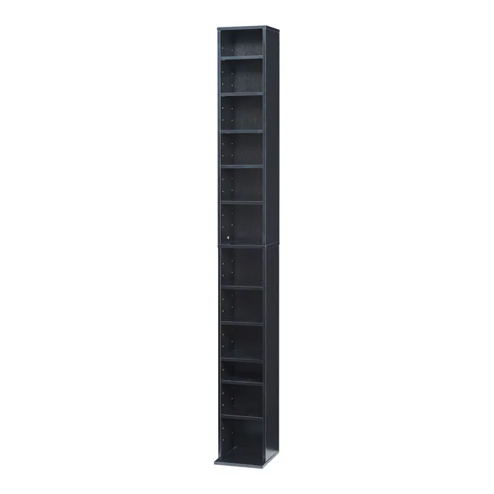 Étagère CD Tynset 175 x 20 x 20 cm noir en.casa