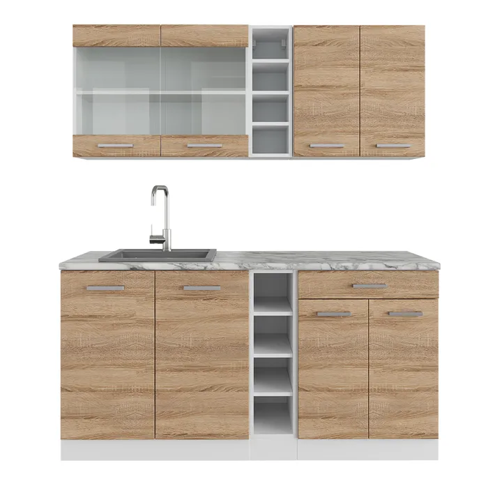 Vicco Cuisine Sonoma/blanc 160cm, PT Marbre