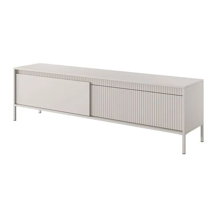 Meuble TV avec 2 portes en MDF - Beige - NURSEMA