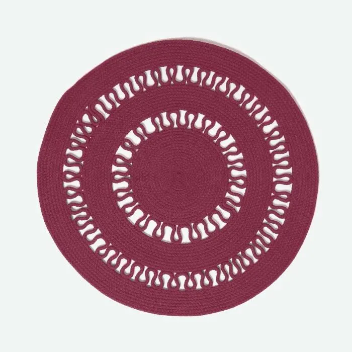 Tapis Rond Tissé À Plat En Coton Ajouré Prune 70cm - Homescapes