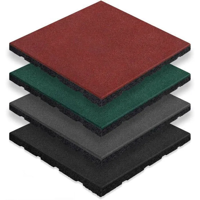 Tapis de sol pour aire de jeu et jardin Play Protect Résistant aux intempéries avec drainage 50 x 50 cm, Ep 25 mm, Vert