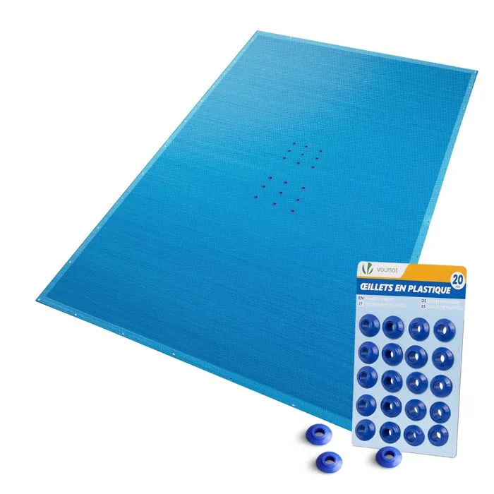 Vounot Bache Piscine Rectangulaire En Polyethylene 160 Gr/m2 6x12m Bleue Foncé