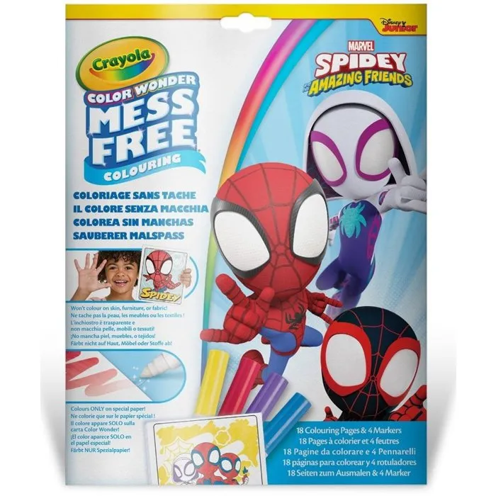 Coffret Coloriage Color Wonder Spidey Avec Livre 4 Feutres Sans Taches + Planche Stickers Crayola