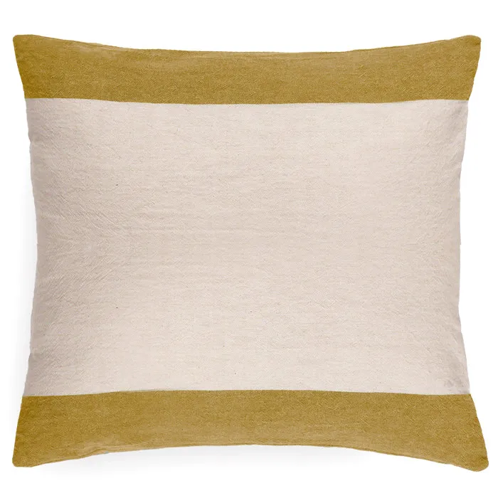 Housse De Coussin En Coton Fil Teint 45x45 Cm Cm Janis Jaune Jasmin