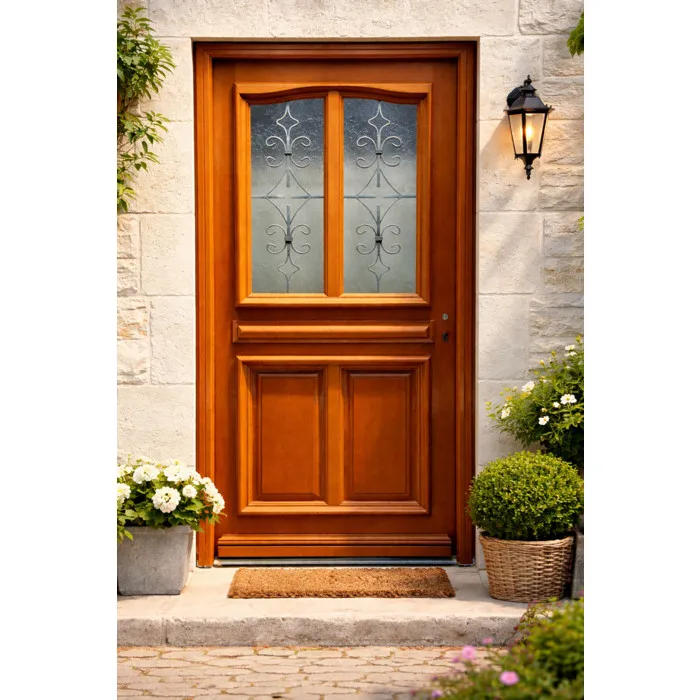 Porte D'entrée Bois Vitrée Vauban, H200 X L80 Cm Côte Tableau P. Gauche Gd Menuiseries