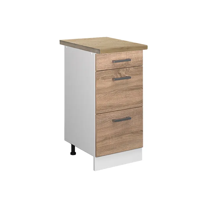 Vicco Meuble cuisine Sonoma 40cm avec tiroirs, PT Chêne