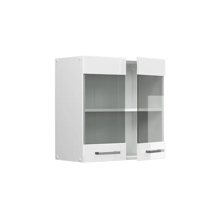 Vicco Armoire suspendue universelle Blanc Haute brillance 60cm avec portes vitrées