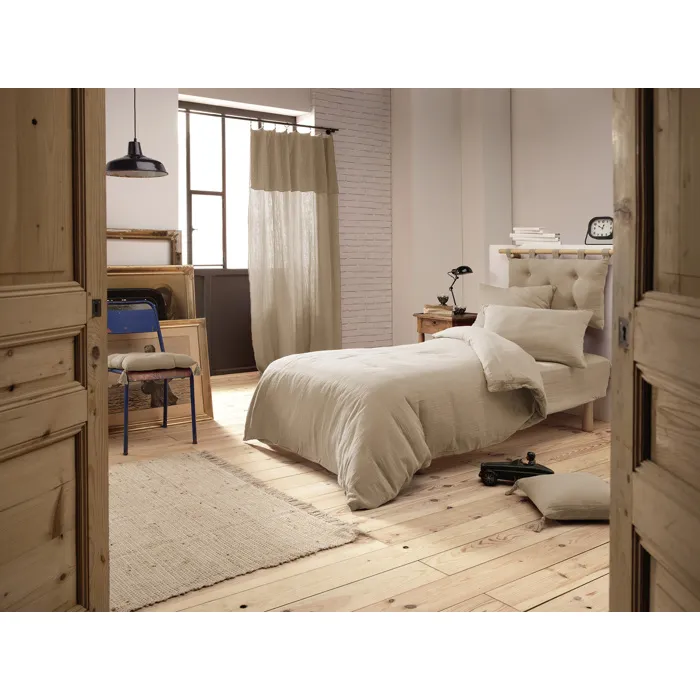 Housse de Couette 140 x 200 cm Double Gaze de Coton 125 g/m² Gaïa Ficelle