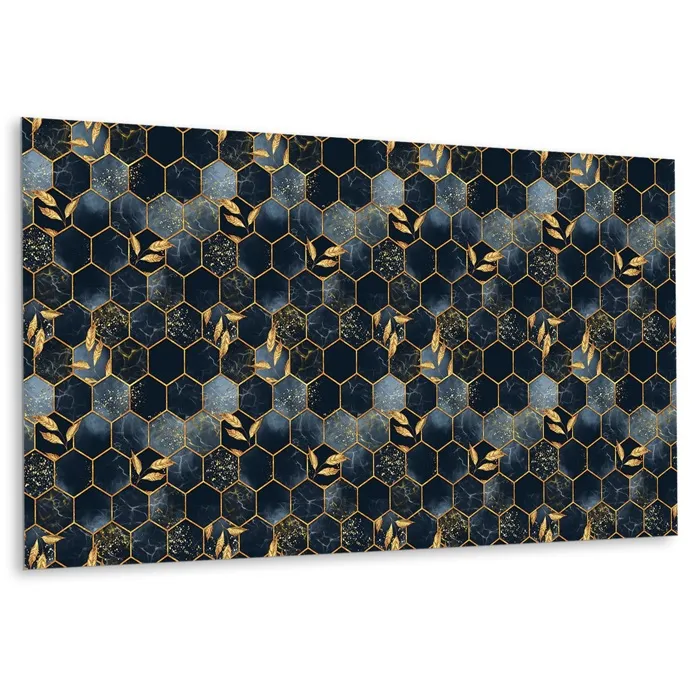 Panneau autocollant Tulup 100x50 cm Feuilles et hexagones 1 pcs