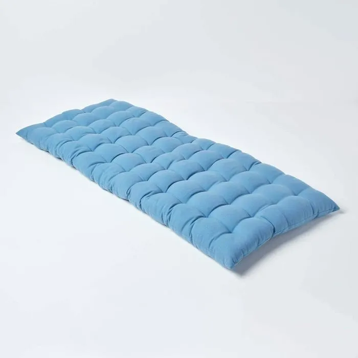 Coussin pour banc de jardin 2 places, bleu foncé - HOMESCAPES