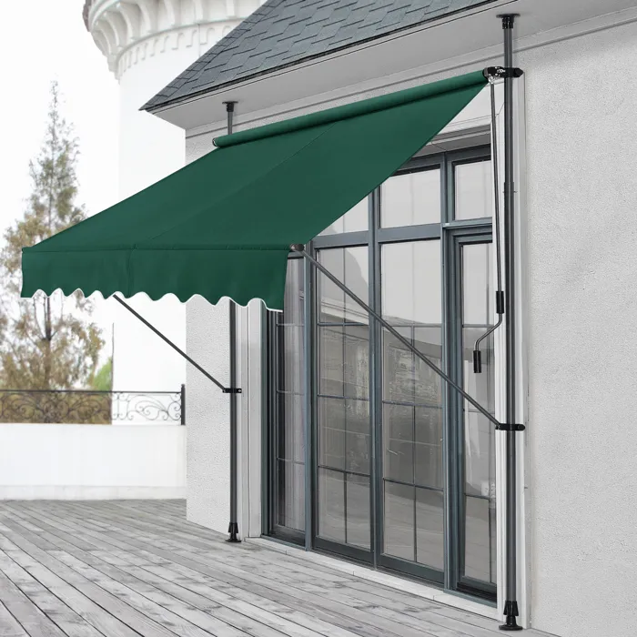 Store Banne Téléscopique Acier Polyester 300 X 120 X 220-309 Cm Noir Pro.tec