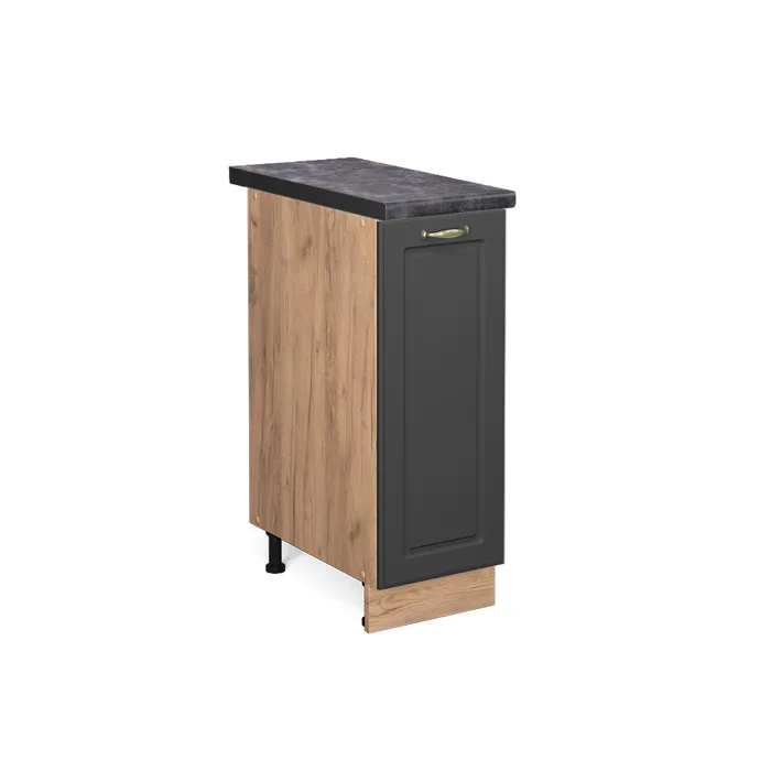 Vicco Meuble de cuisine Anthrazit-Gold Landhaus/Chêne doré 30cm plan de travail Anthracite