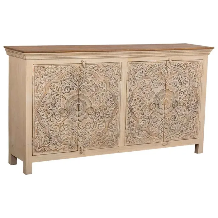 Buffet En Bois Beige 175x40x94h