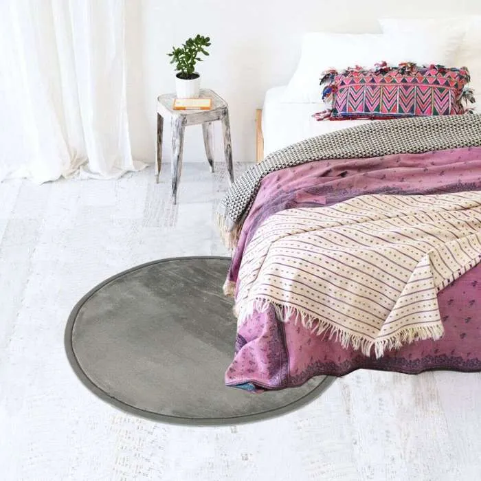 Tapis rond extra-doux gris diam.70