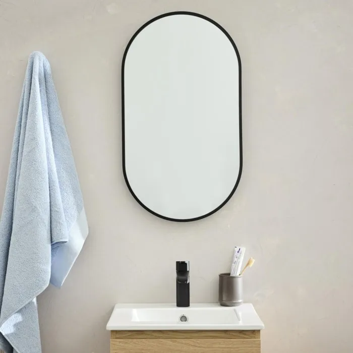 Miroir ovale 40 x 70 cm PEPPER Noir
