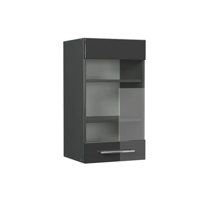 Vicco Armoire en verre Anthracite Haute brillance 40cm