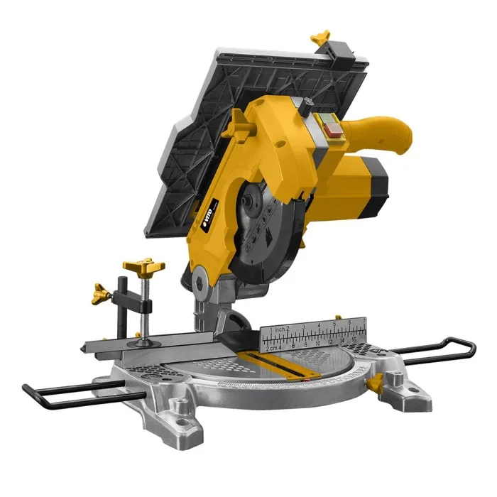Scie à onglet Diam210mm Combinée 1200W Avec déligneuse Plateau de découpe Angles de coupe VITO