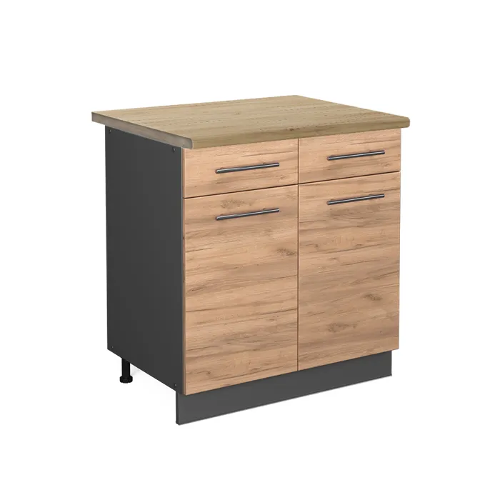 Vicco Meuble cuisine Chêne doré/Anthracite 80cm plan de travail Chêne doré