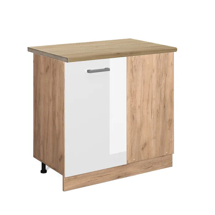 Vicco Meuble dangle Blanc Haute brillance/Chêne doré 86cm plan de travail Chêne doré