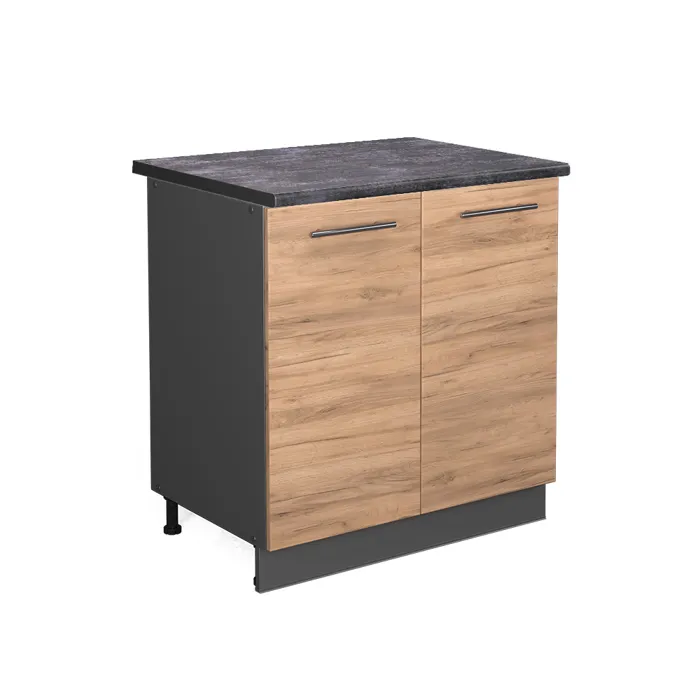 Vicco Meuble bas de cuisine Chêne doré/Anthracite 80cm plan de travail Anthracite