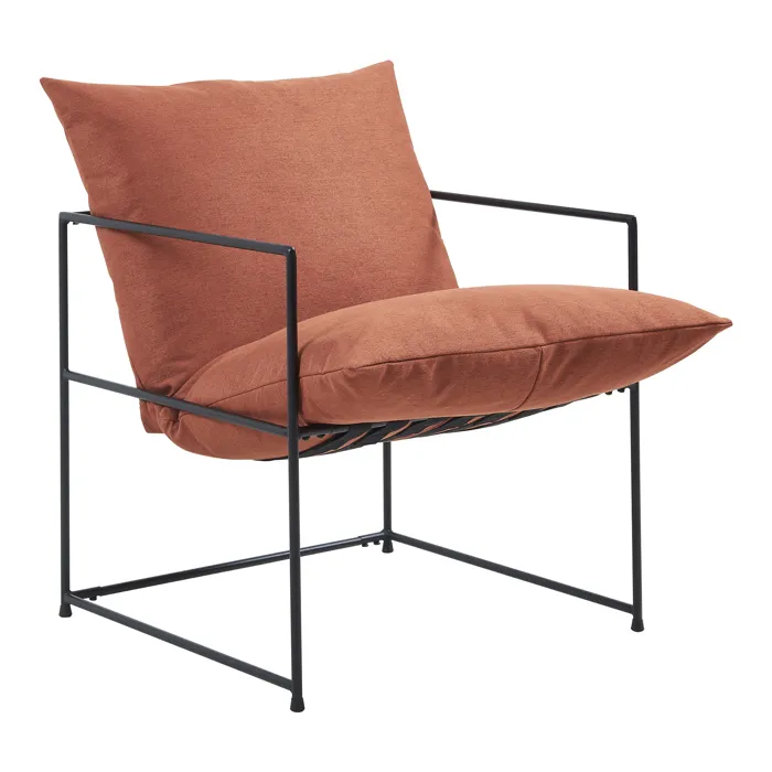 Fauteuil Utsjoki 90 x 61 x 70 cm noir orange en.casa