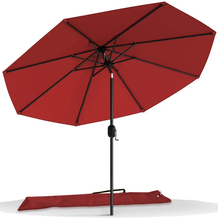 Vounot Parasol Inclinable 2.70 X 2.40m Avec Housse De Protection Rouge