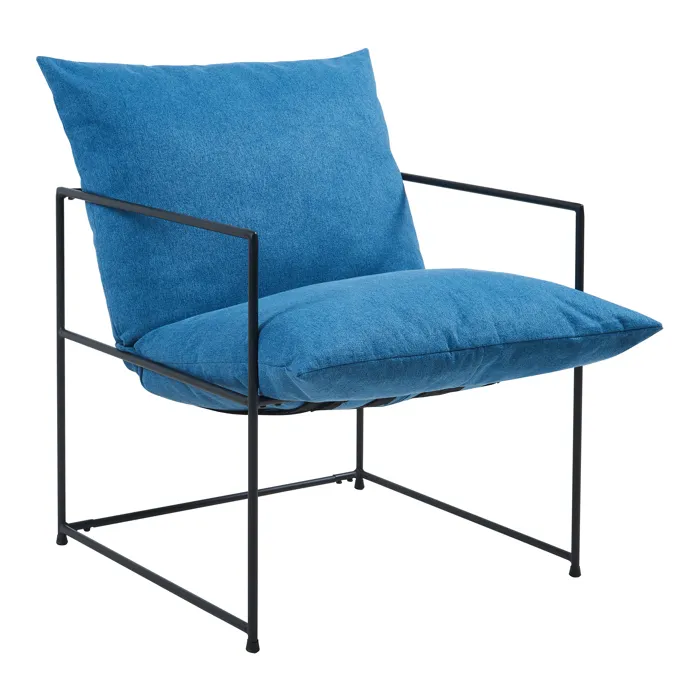 Fauteuil Utsjoki 90 x 61 x 70 cm noir bleu en.casa