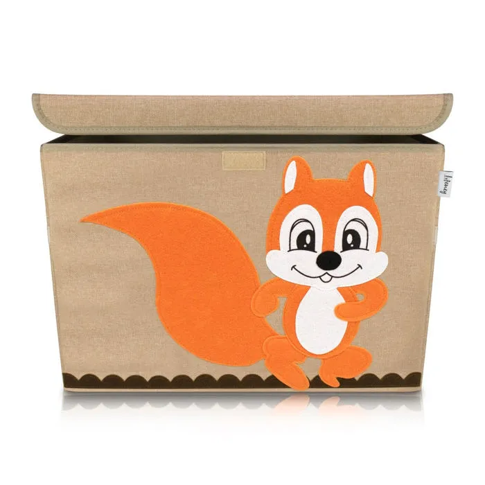 Boîte De Rangement En Tissu Enfant Modèle "écureuil" Couvercle