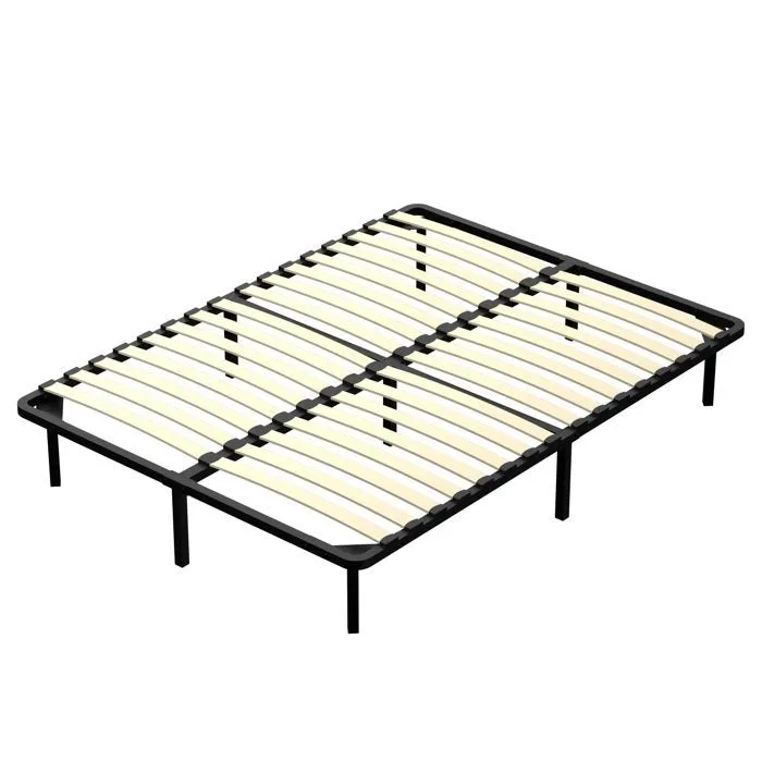 Dewinner - Sommier Tapissier 90 X 190 Cm - 6 Pieds - 14 Lattes Multiplis - Cadre De Lit 29 Cm De Hauteur - Pour Matelas 90 X 190 Cm - Chambre, Maison - Gris