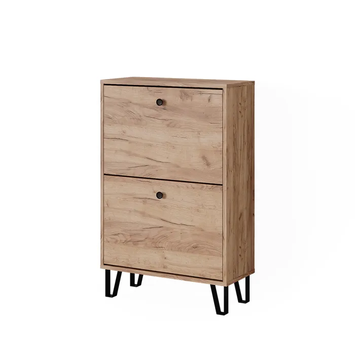 Vicco Benne à chaussures Chêne de force doré 60x92cm avec 2 tiroirs rabattables