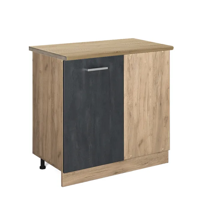 Vicco Meuble dangle Béton noir/Chêne doré 86cm plan de travail Chêne doré