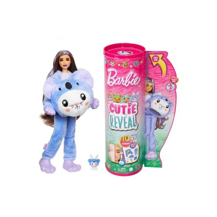 Poupée Barbie Cutie Reveal Lapin Koala 10 Surprises - Costume Peluche Animal - Mattel - Hrk26