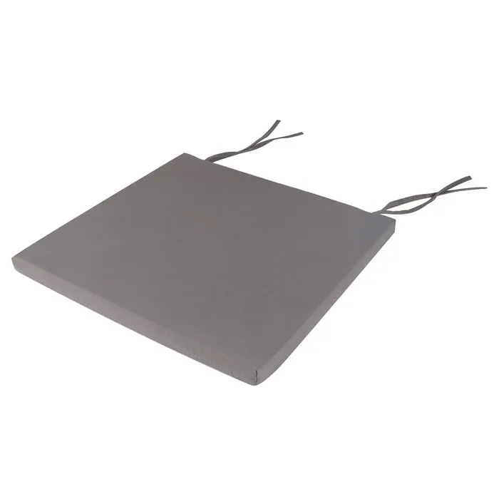 Lot De 4 Coussins D'assise Amata Format Carré, Coloris Gris Clair
