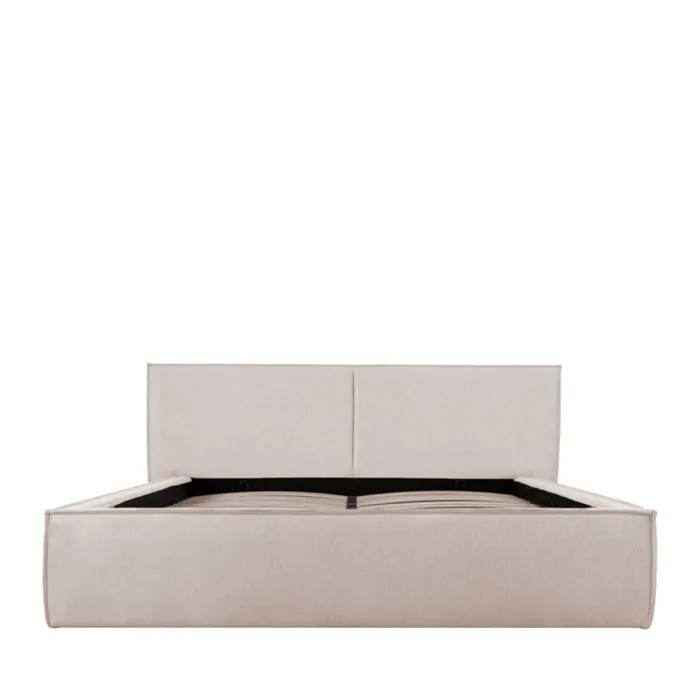 Lit coffre en tissu 140x190cm - écru