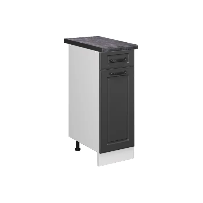 Vicco Meuble cuisine Anthracite campagne/Blanc 30cm plan de travail Anthracite