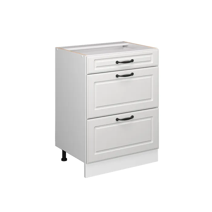 Vicco Meuble cuisine Blanc campagne 60cm avec tiroirs, sans PT