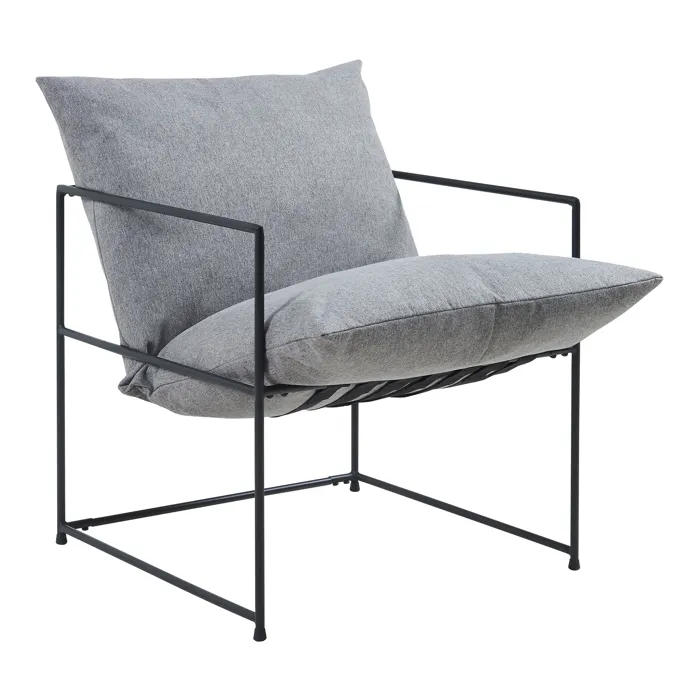 Fauteuil Utsjoki 90 x 61 x 70 cm noir gris foncé en.casa