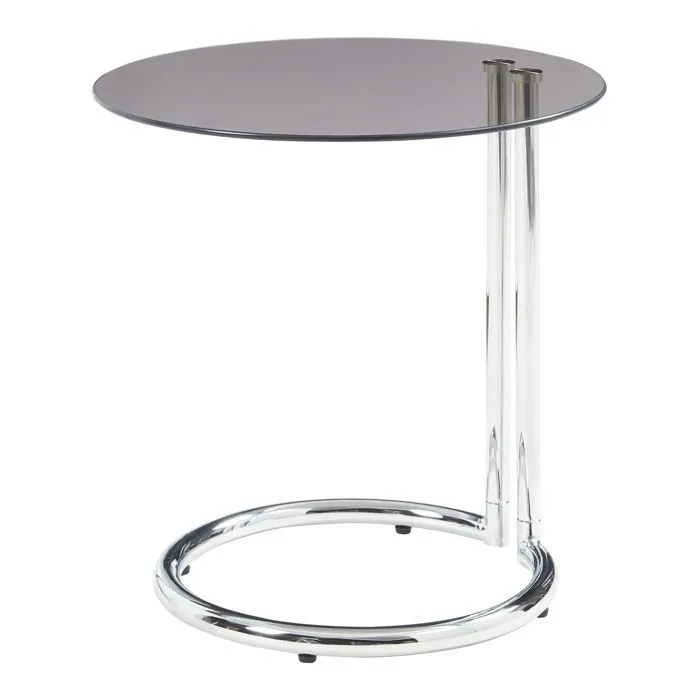 Table d'appoint Ylivieska verre trempé 46 x 45 cm verre bronze chrome en.casa
