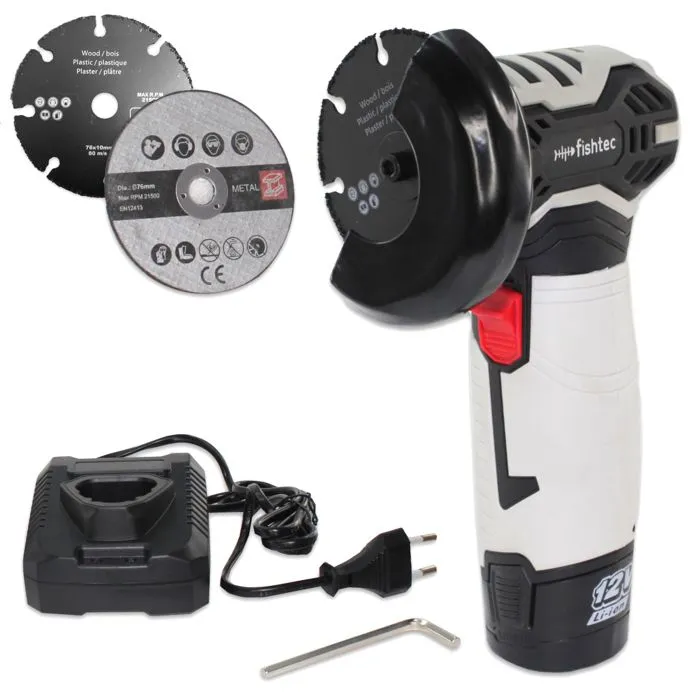 Meuleuse d'angle sans fil 76 mm avec batterie FISHTEC