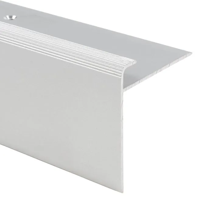 Seuil d'escalier Safety Forme F Aluminium anodisé Argent M 100 cm