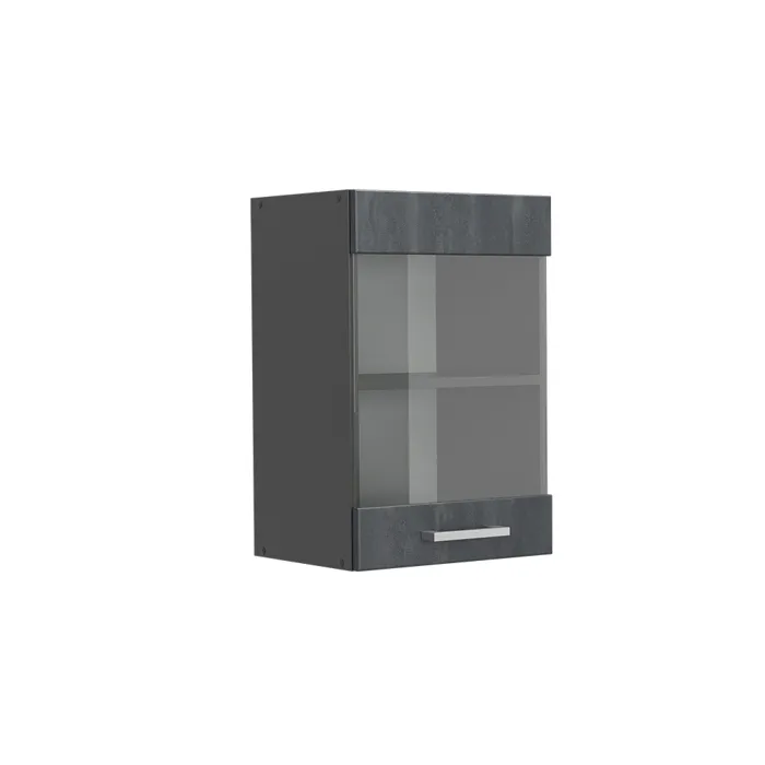Vicco Armoire en verre Béton noir/Anthracite 40cm