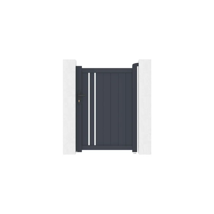 Portillon 1m GIONA H.140cm aluminium gris