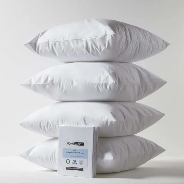 Lot De 4 Protège-oreiller Imperméable 65x65cm - Homescapes