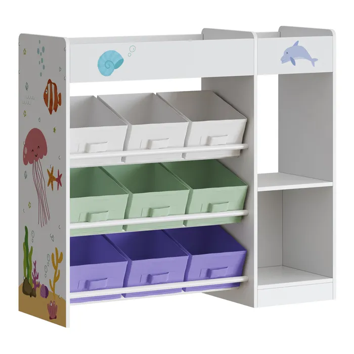 Étagère pour enfants Farusa 80 x 90 x 30 cm à motif Aqua Dream en.casa